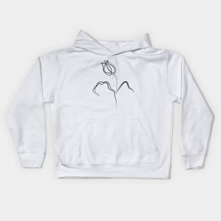 Tulip | One Line Artist | Minimal Art | One Line Art | Minimalist Kids Hoodie